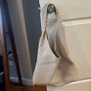 Elegant Cream Woven Tote Bag